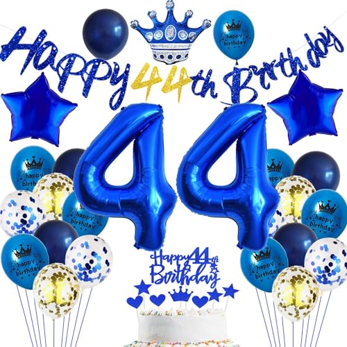 Blau Luftballons 44 Geburtstag Dekoration,44. Geburtstagsdeko Mann,44 Ballon Blau Deko, Luftballon 44. Geburtstag Party Deko Blau,Geburtstagsdeko 44 Jahre Männer Blau,Ballon 44. Geburtstag blau von Haosell