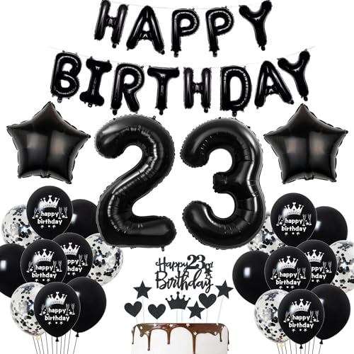 Deko 23. Geburtstag Mann Schwarz Tortendeko 23 Geburtstag Frau Luftballons 23. Geburtstag Schwarz Party Ballons 23 Geburtstag Dekoration Schwarz Geburtstagsdeko 23 Jahre Mann Deko Schwarze von Haosell