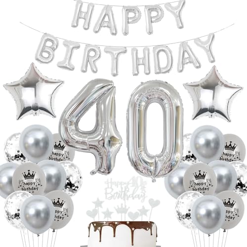 Deko 40. Geburtstag Mann Silber Luftballon 40 Jahre Silber Party Ballons 40 Geburtstag Dekoration 40 Geburtstags ballon Frau Luftballon 40. Geburtstag Silber 40 Jahre Party Deko von Haosell