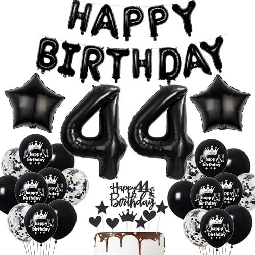 Deko 44. Geburtstag Mann Schwarz Tortendeko 44 Geburtstag Frau Luftballons 44. Geburtstag Schwarz Party Ballons 44 Geburtstag Dekoration Schwarz Geburtstagsdeko 44 Jahre Mann Deko Schwarze von Haosell