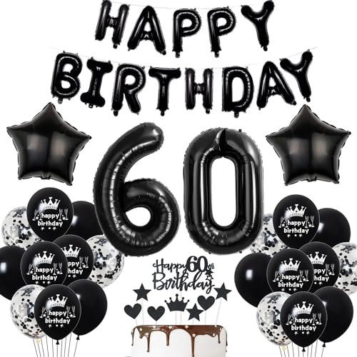 Deko 60. Geburtstag Mann Schwarz Tortendeko 60 Geburtstag Frau Luftballons 60. Geburtstag Schwarz Party Ballons 60 Geburtstag Dekoration Schwarz Geburtstagsdeko 60 Jahre Mann Deko Schwarze von Haosell