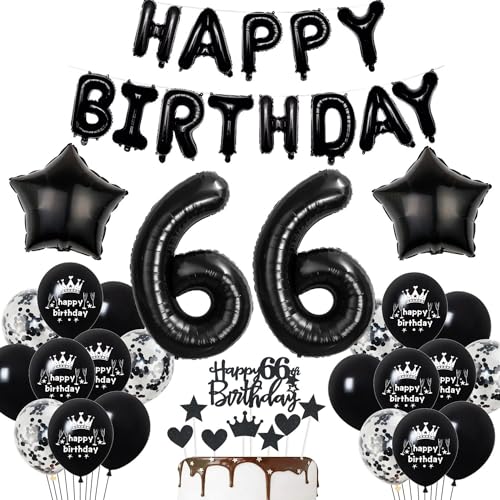 Deko 66. Geburtstag Mann Schwarz Tortendeko 66 Geburtstag Frau Luftballons 66. Geburtstag Schwarz Party Ballons 66 Geburtstag Dekoration Schwarz Geburtstagsdeko 66 Jahre Mann Deko Schwarze von Haosell