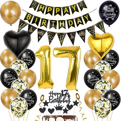 Gold 17. Geburtstag Dekoration Junge Mädchen 17 Geburtstag Deko 17 Jahr Geburtstagdeko 17. Ballon Schwarz Gold Deko 17. Luftballons Schwarz Gold Mädchen 17. Party Deko Gold 17. Geburtstag Dekoration Junge Mädchen 17 Geburtstag Deko 17 Jahr Geburtstagdeko 17. Ballon Schwarz Gold Deko 17. Luftballons Schwarz Gold Mädchen 17. Party Deko von Haosell