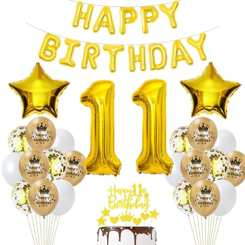 Luftballon 11. Geburtstag Deko Gold 11 Geburtstag Mädchen Gold Deko 11 Geburtstag Junge Mädchen Geburtstagsdeko 11 Jahre Luftballon Gold Deko 11 Jahr Geburtstag Gold Ballons 11 Party Dekorationen von Haosell