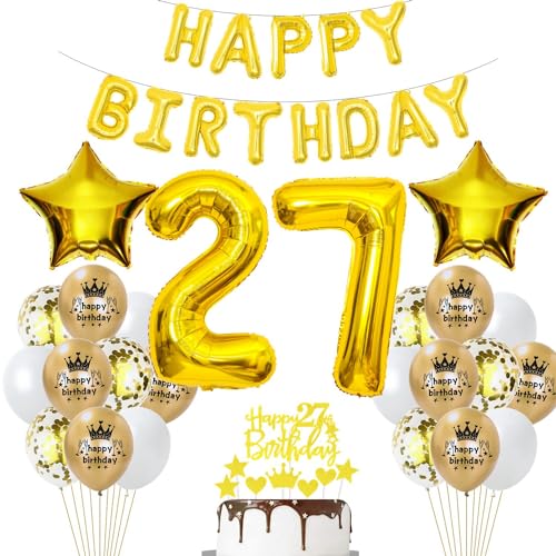 Luftballon 27. Geburtstag Deko Gold 27 Geburtstag Frau Gold Deko 27 Geburtstag Mann Frau Geburtstagsdeko 27 Jahre Luftballon Gold Deko 27 Jahr Geburtstag Gold Ballons 27 Party Dekorationen von Haosell