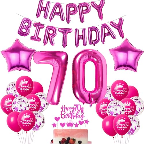 Rosa Luftballon 70. Geburtstag Hot Pink Geburtstag Luftballon 70 Jahre Rosa Ballon 70. Geburtstagsdeko 70 Jahre Geburtstag Frauen 70 Jahre Party Deko Rosa 70. Frau Geburtstag Dekorationen Rose von Haosell