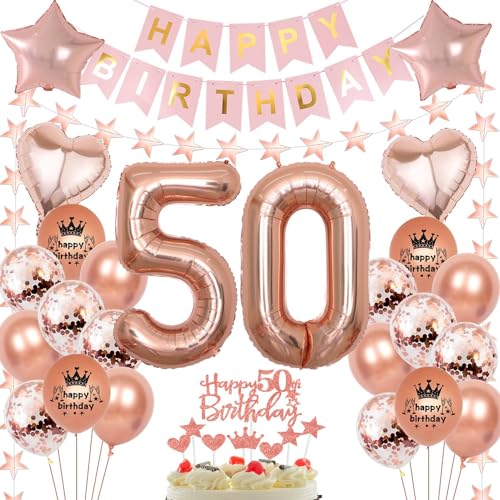 Rosegold Luftballon 50 Geburtstag Frau, 50 Jahr Geburtstag Frau, Ballon 50. Geburtstag Rosegold, Geburtstagsdeko 50 Jahr Rosegold, Frauen Deko 50. Geburtstag, Roségold 50. Party Ballons von Haosell