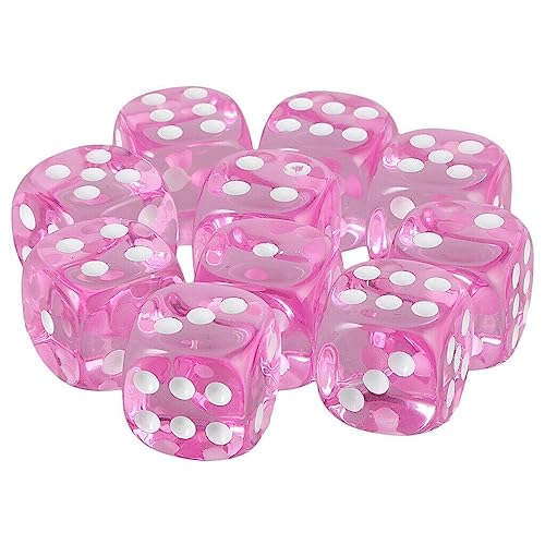 6-seitige Würfel 10pcs 16mm Acrylwürfel Standard-Spiel Würfel Unterrichten Mathematischer Würfel Runde Kanten Würfel Für Brettspiel von Haowul