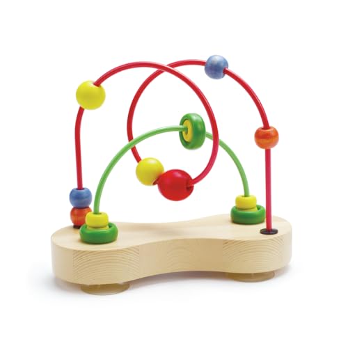 Hape Double Bubble Holzperlen-Labyrinth | Preisgekröntes pädagogisches Draht-Achterbahn-Sortier-Puzzle, frühes Entwicklungsspielzeug für Babys von Hape