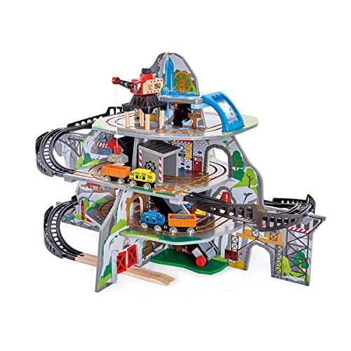 Riesige Bergmine von Hape | Buntes 32-teiliges Fantasie- und Eisenbahnspiel aus Holz | Spielzeugzug für Kinder, E3753 von Hape