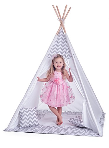 Hape International Woody Woodyland_102191420 Kinder Tent Teepee, weiß von Hape International