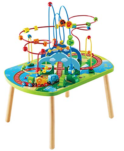 Hape Dschungelabenteuer-Spieltisch Perlenlabyrinth für Kinder mit Zubehör, Afrika-Design, kindgerechter Tisch für individuelles Spiel und Gruppenspiel von Hape