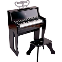 HAPE E0629 Leuchttasten-Piano mit Hocker, schwarz von Hape