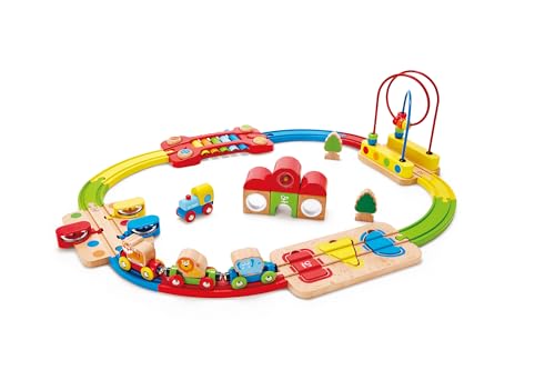 Hape 3826 Regenbogen-Puzzle Eisenbahnset, E3826, Mehrfarbig, Einheitsgröße von Hape