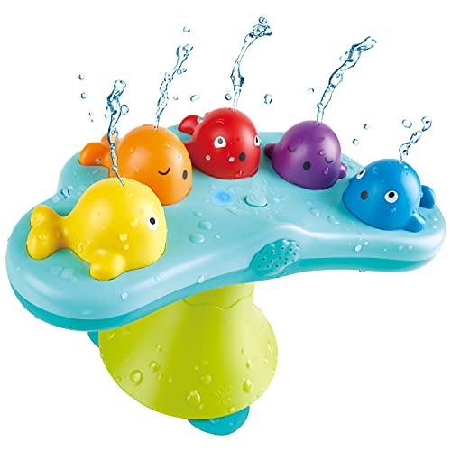 Hape Badespielzeug Musikalische Wale mit 5 Melodien und Wasserfontänen (ab 18 Monaten) E0218 Bunt von Hape