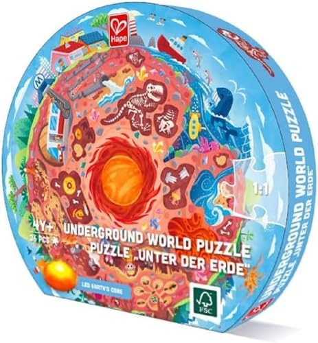 Hape Puzzle Unter der Erde, LED Lampe inkl. Poster und Fakten von Hape