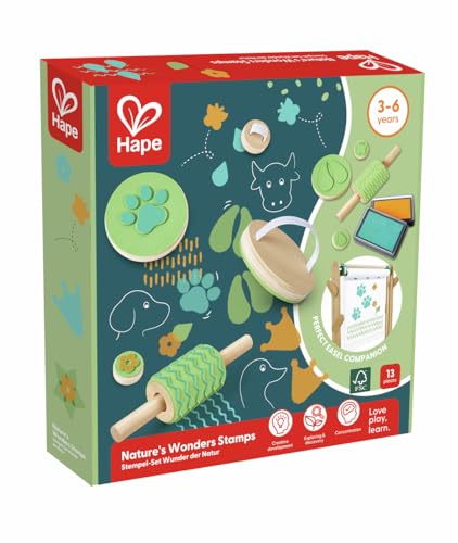 Hape buntes Stempelset Wunder der Natur I Holzspielzeug für kreativen Spaß I Fördert die Kreativität von Kindern I ab 3 bis 6 Jahren von Hape