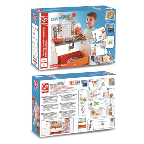 Hape Junior Inventor Tüftler-Arbeitstisch Experimentierset, Mint-Spielzeug, ab 4 Jahre von Hape