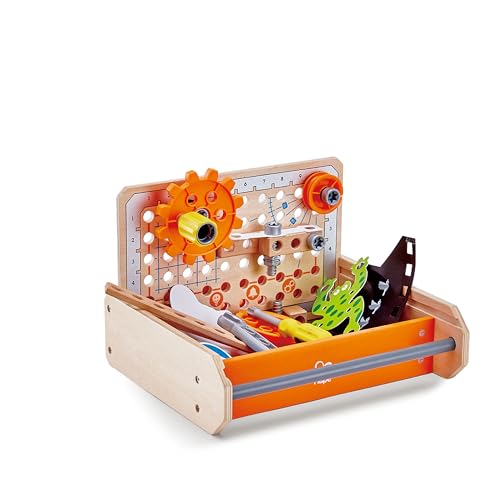 Hape Junior Inventor Tüftler Werkzeugkasten Experimentierset, Mint-Spielzeug, ab 4 Jahre von Hape