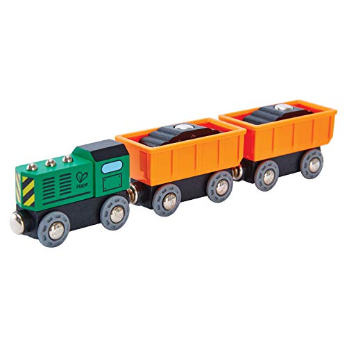 Hape Eisenbahn Diesel-Frachtzug aus Holz, ab 3 Jahren, Green, Orange von Hape