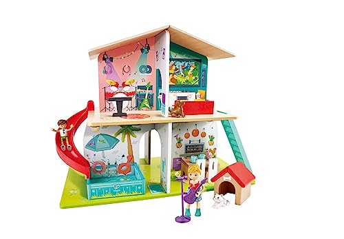 Hape Interaktives Puppenhaus, mit tollen Soundeffekten und viel Zubehör, E3411 von Hape