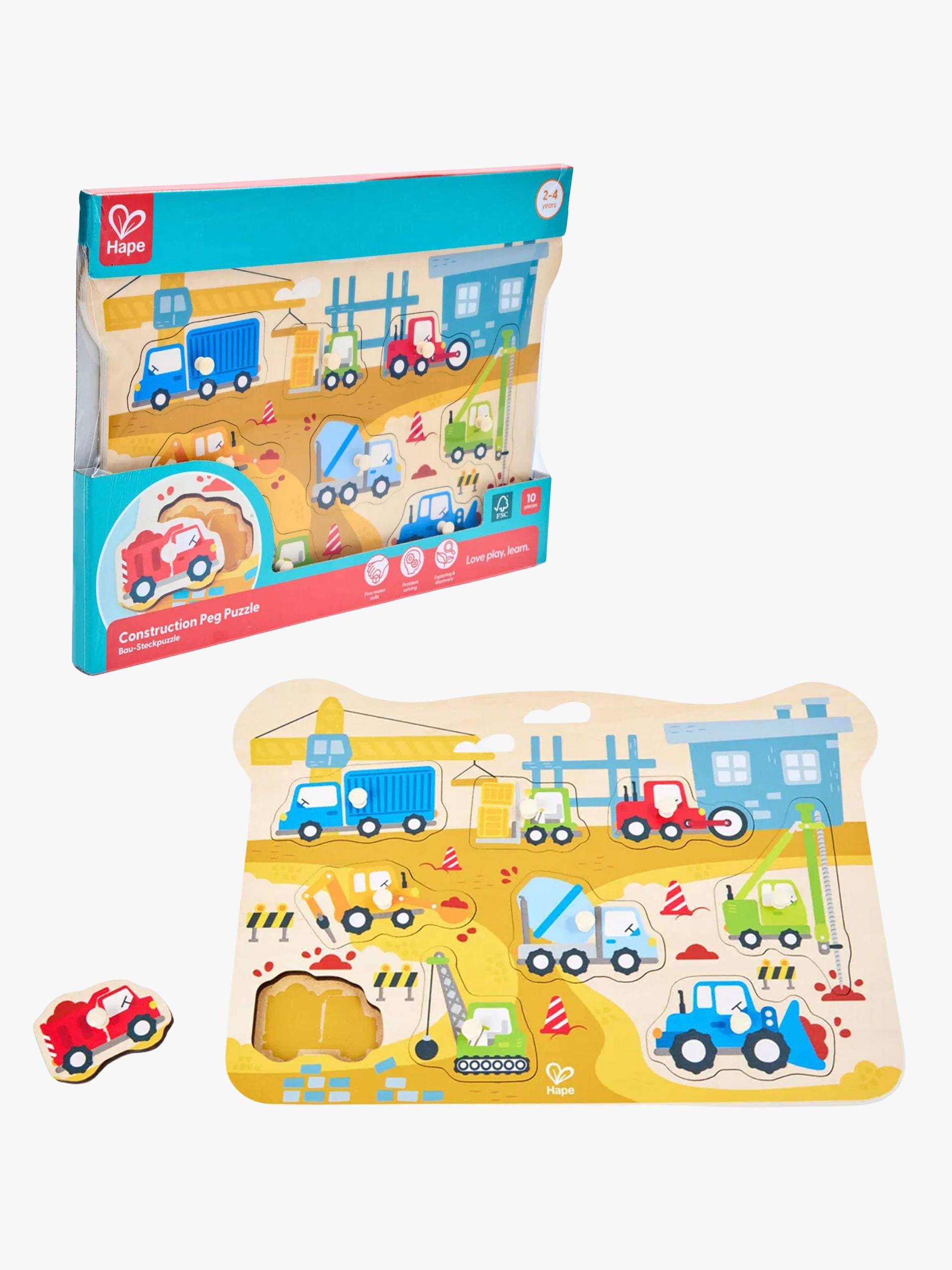 Hape Knopfpuzzle Baustellenfahrzeuge 10 Teile Hape Knopfpuzzle Baustellenfahrzeuge 10 Teile von Hape
