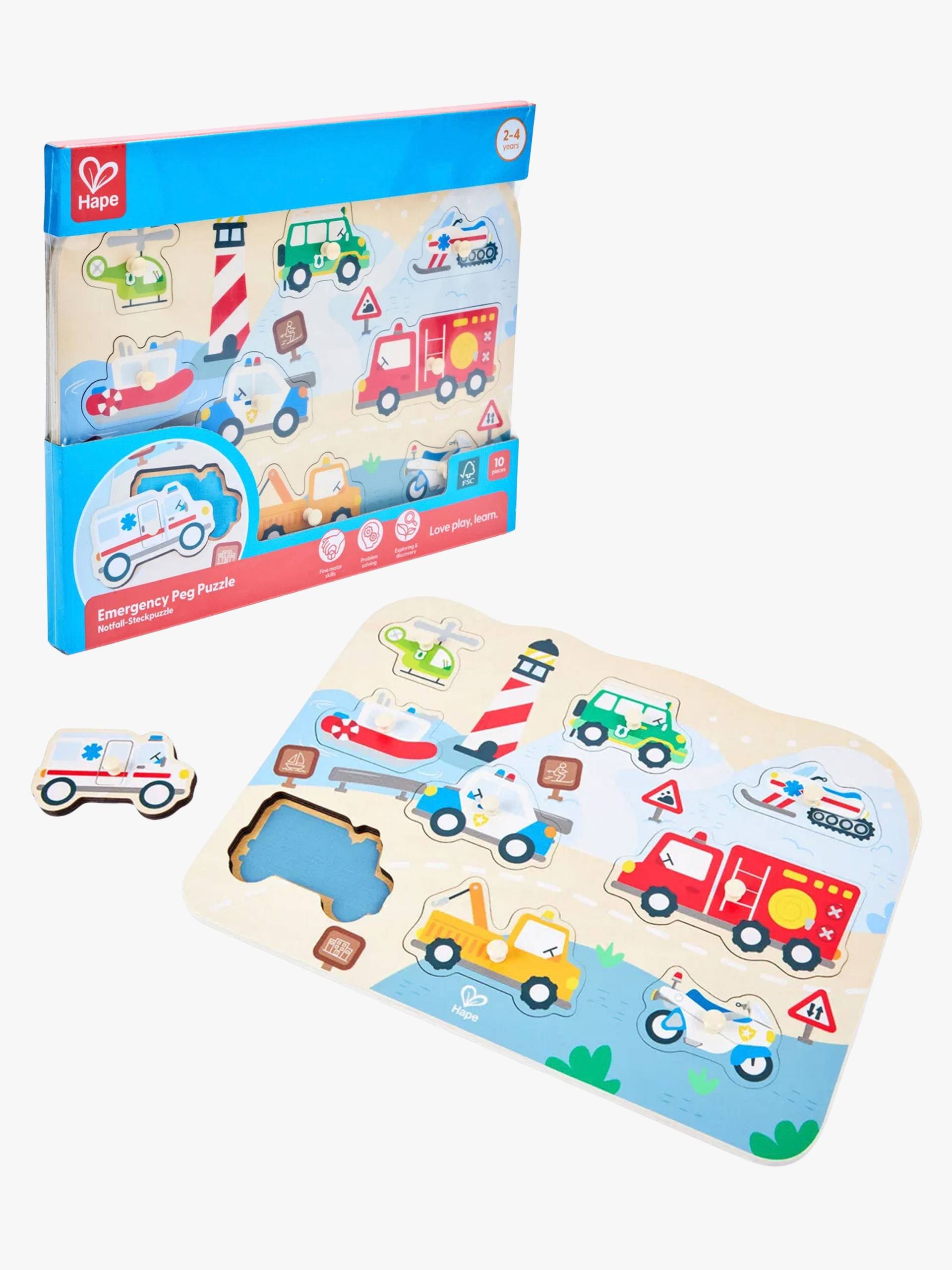 Hape Knopfpuzzle Einsatzfahrzeuge 10 Teile Hape Knopfpuzzle Einsatzfahrzeuge 10 Teile von Hape
