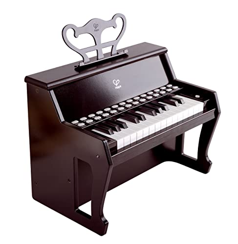 Hape elektrisches Leuchttasten-Piano mit 25 Tasten, schwarz mit 6 Rhythmen und 8 Melodien, ab 3 Jahre von Hape