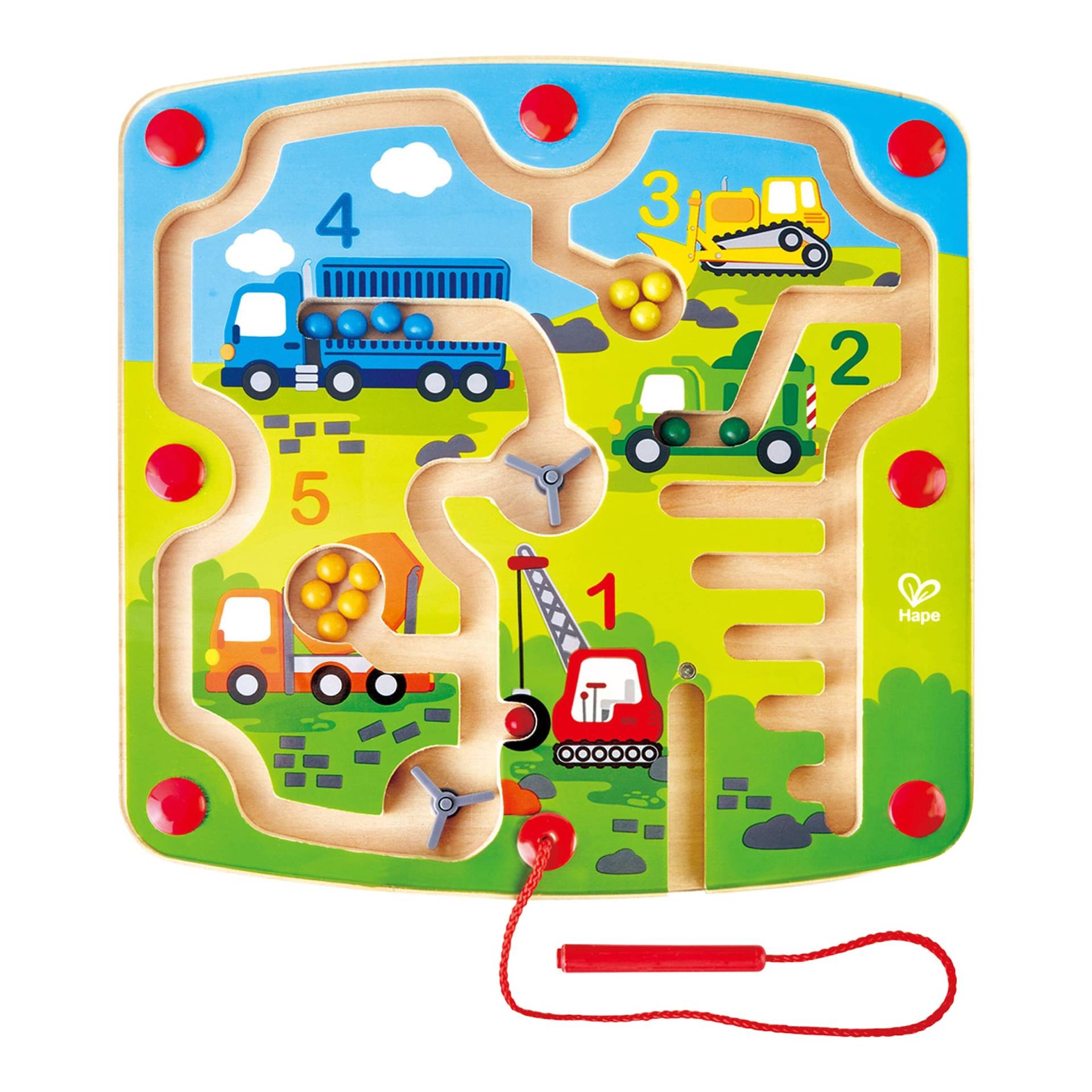 Hape Magnetspiel Baufahrzeuge-Labyrinth von Hape