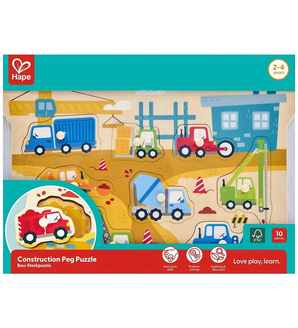 Hape Puzzlespiel - Holz - 9 Teile - Baufahrzeuge - Hape - One Size - Puzzlespiele Hape Puzzlespiel - Holz - 9 Teile - Baufahrzeuge - Hape - One Size - Puzzlespiele von Hape