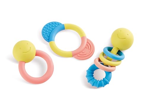 Hape Rassel- und Beißring-Set aus Reiskunststoff, Babyspielzeug, Ringrassel und klappernder Beißring, ab Geburt Hape Rassel- und Beißring-Set aus Reiskunststoff, Babyspielzeug, Ringrassel und klappernder Beißring, ab Geburt von Hape