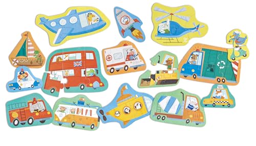 Wunderbares Fahrzeug-Puzzle, Set enthält 15 Klassische Fahrzeug-Puzzles von Hape