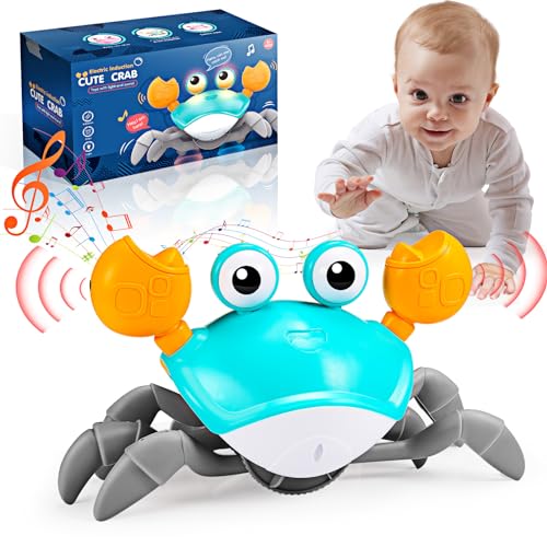 Hapikids Krabbe Baby Spielzeug, Krabbelspielzeug Baby Spielzeug 6 Monate Tummy Time Toys Crawling Crab Toy Kinderspielzeug ab 1 Jahre Musikalische Spielzeuge Baby Geschenk Babyspielzeug ab 6 Monate von Hapikids