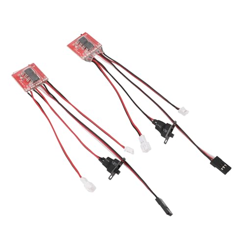 Hapivida 2 Stück RC 30A Brushed ESC, Elektronischer Geschwindigkeitsregler mit Bremse für SCX24 1/24 Auto Bootstank von Hapivida