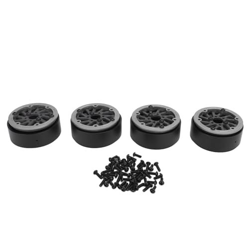 Hapivida 4 Stück 1,9 RC Wheels Felgennabe, 59 mm Durchmesser Carbon Fiber RC Beadlock Wheels Felgen Ersatzteile für SCX10 RR10 1/10 RC Auto (Grau) von Hapivida