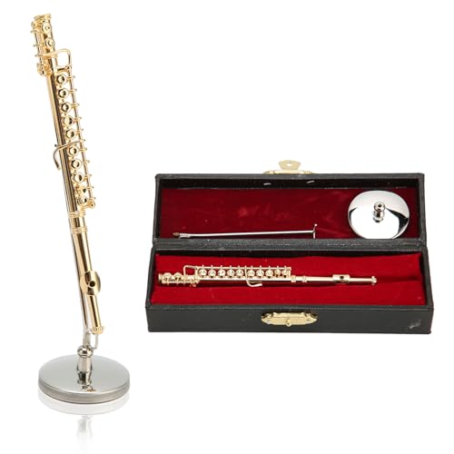 Miniaturflöte Ornamente 11cm Mini Flöte Modell Musikinstrument mit Ständer und Koffer, Musikinstrument Miniatur Flöte Replik Dekoration Tischfigur Heimdekoration Miniaturflöte Ornamente 11cm Mini Flöte Modell Musikinstrument mit Ständer und Koffer, Musikinstrument Miniatur Flöte Replik Dekoration Tischfigur Heimdekoration von Hapivida