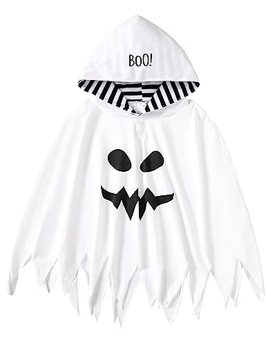 Baby Boy Halloween Kostüm Outfit Ghost Cloak Cape Hooded Poncho White-Ghost 4T von Happidoo