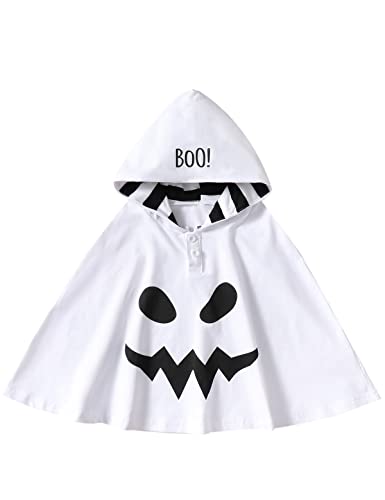 Baby Jungen Halloween Kostüm Outfit Kapuzenponcho Geist Umhang Umhang Weiß 2 T von Happidoo