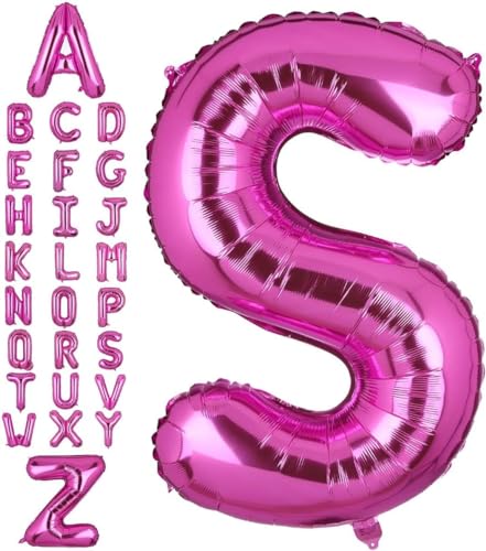 Happium Folienballon, Großbuchstabe A-Z, Zahl 0-9, 35,6 cm (Hot Pink, S) von Happium