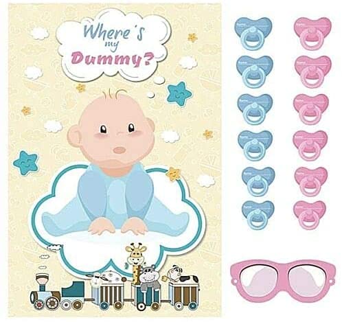 Happium Babyparty-Spiele – Stecken Sie dem Baby den Schnuller an, mit 24 Aufklebern, Unisex-Stirnband für 24 Spieler, Schnuller-Ansteckspiel, Babyparty-Partyspiel, Party für werdende Mütter, Happium Babyparty-Spiele – Stecken Sie dem Baby den Schnuller an, mit 24 Aufklebern, Unisex-Stirnband für 24 Spieler, Schnuller-Ansteckspiel, Babyparty-Partyspiel, Party für werdende Mütter, von Happium
