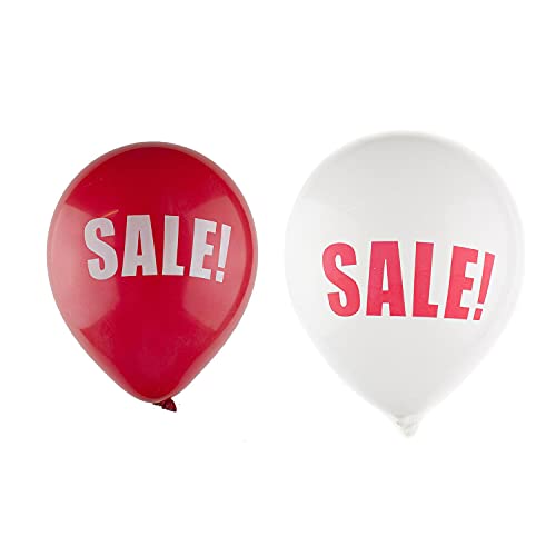 Happium 12" SALE bedruckte weiße und rote Latexballons 10er-Pack, Dekoration für Produktwerbung, Verkaufs- und Marketingballons von Happium