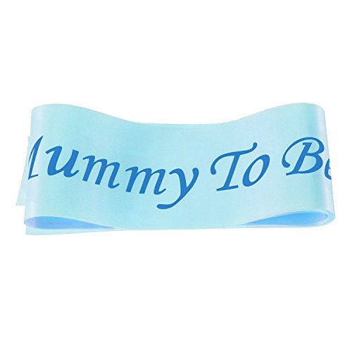 Happium Schärpe für werdende Mütter, Babyparty, Satin-Schärpe für werdende Mütter, Babyparty, Gastgeschenk, Partyzubehör für Mama (blau) von Happium