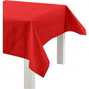 Tischdecke aus Stoff-Imitat, B 125 cm, 70 g/qm, 10 m, Rot von Happy Moments