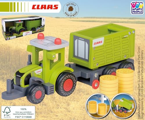 Happy People CLAAS Holz AXION + Cargos 9500 - Traktor + Anhänger von Happy People