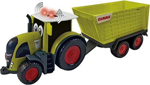 Happy People L&S 34541 Claas Kids Axion 870 Traktor + Anhänger Cargos 750 - mit Licht und Sound, grün von Happy People