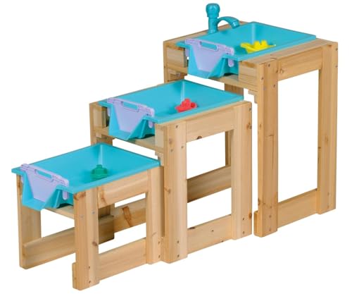 Happy People Wasser-Spieltisch 3er Set – mit Schleusenfunktion & handelsüblichem Schlauchanschluss – Outdoor Wasserspielzeug für Garten & Terrasse – robust, wetterfest, fördert Motorik Happy People Wasser-Spieltisch 3er Set – mit Schleusenfunktion & handelsüblichem Schlauchanschluss – Outdoor Wasserspielzeug für Garten & Terrasse – robust, wetterfest, fördert Motorik von Happy People