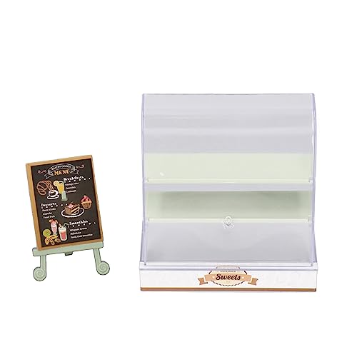 HappyFit 1:12 Puppenhaus Kuchenschrank DIY Miniatur Bäckerei Dessert Vitrine Modell Puppenhaus Zubehör (Grün) von HappyFit