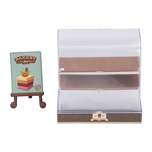 HappyFit 1:12 Puppenhaus Kuchenschrank DIY Miniatur Bäckerei Dessert Vitrine Modell Puppenhaus Zubehör (Kaffee) von HappyFit