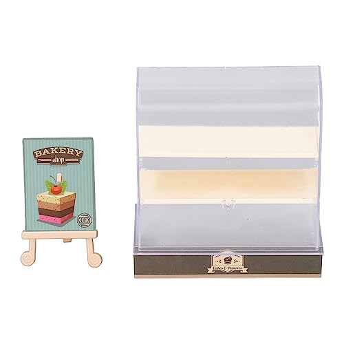 HappyFit 1:12 Puppenhaus Kuchenschrank DIY Miniatur Bäckerei Dessert Vitrine Modell Puppenhaus Zubehör (Orange) von HappyFit