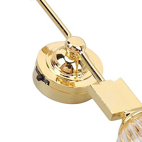 HappyFit 1:12 Puppenhaus-Wandlampe, Vintage-Stil, Goldener runder Kopf, Miniatur-Glasschirm-Wandleuchte für Puppenhaus-Zubehör von HappyFit